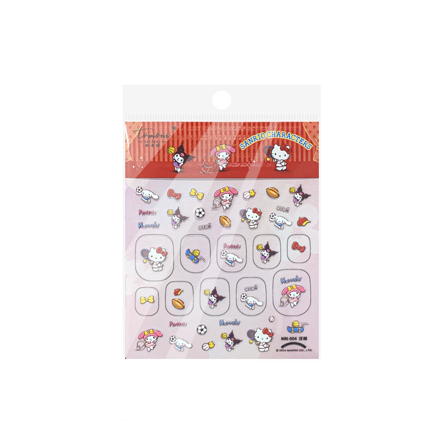Sanrio My Melody & Hello Kitty: "Kawaii Sanrio Friends" – 5D Embossed Nail Sticker