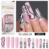 Long press on nails, French versatile patch nail art removable prefabricated fake nail press on nails piece