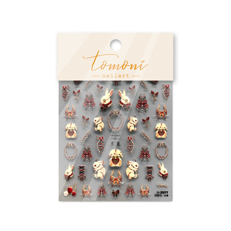 365nails: 고딕 토끼 해골 나비 네일 아트 스티커
