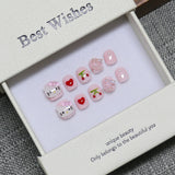 New handmade press-on nails cute cartoon fake nail flakes 3-12 years old
