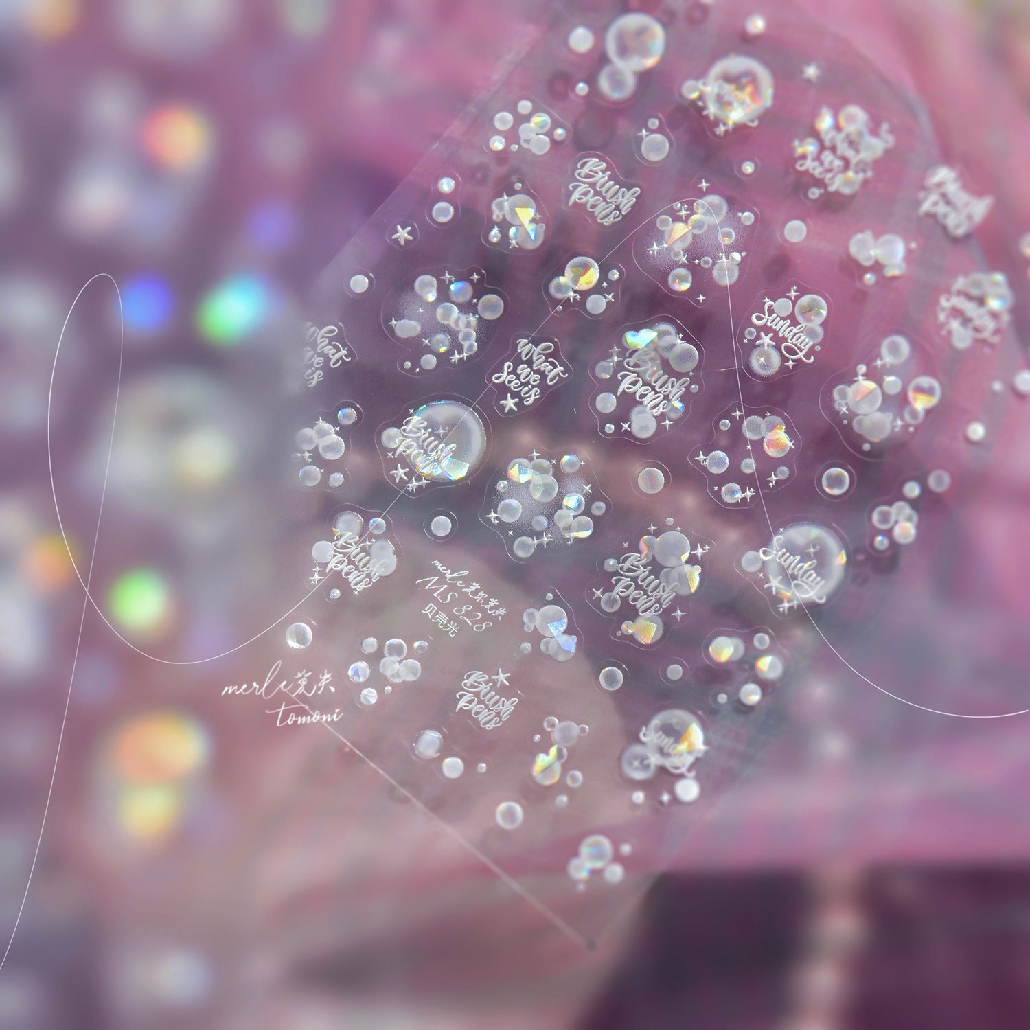 Holographic Bubble & Pearl – 5D Embossed Dreamy Accent Set