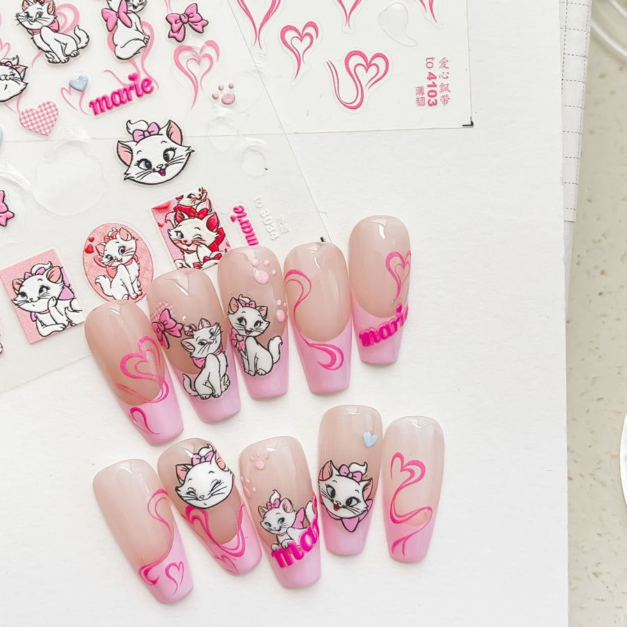 365nails: 네온 핑크 그래피티 하트 – 네일 아트 스티커