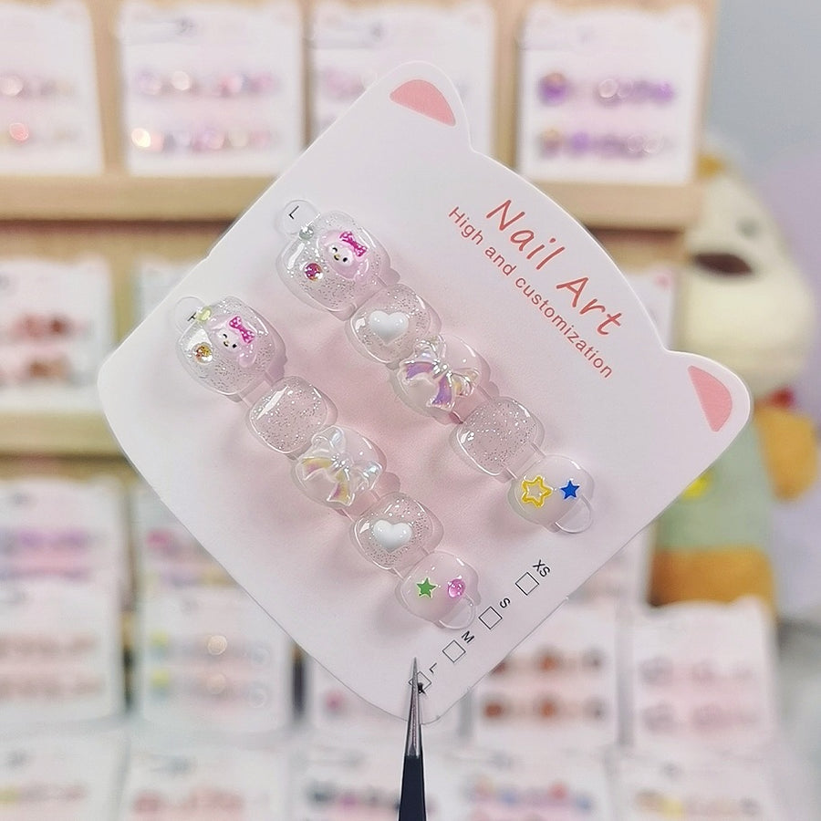 Little Melody Pastel Cute Kids Press On Nails Set