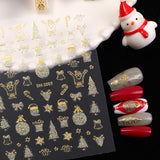 Bronzing glitter christmas nail art sticker flat adhesive snowman christmas DIY nail sticker jewelry DH
