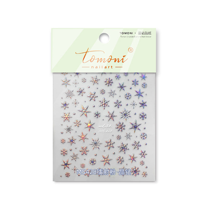 Silver Snowflake Collection: "Crystal Silver Snowflake" – 3D Embossed Nail Sticker