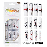 Long press on nails, French versatile patch nail art removable prefabricated fake nail press on nails piece