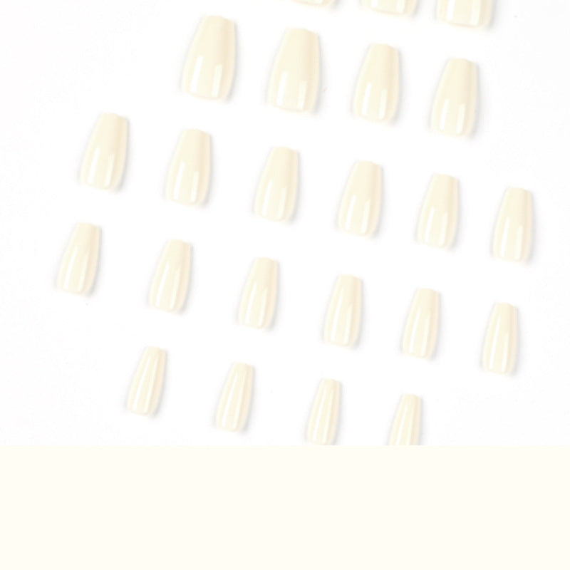 短款純色乳白芭蕾形穿戴甲片｜365nails