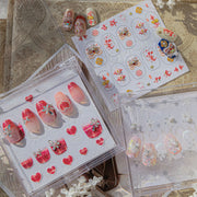365nails: "set press-on nœud bijou écossais rouge" – Autocollants pour ongles