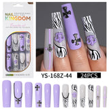 Long press on nails, French versatile patch nail art removable prefabricated fake nail press on nails piece