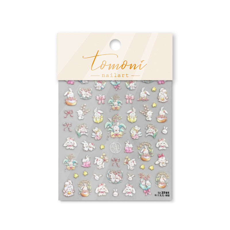 365nails: "Cute Floral Bunny" – nail art stickers