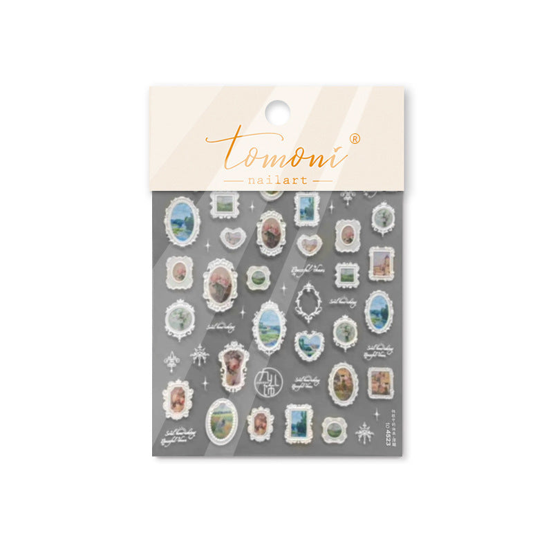 Vintage Frame Collection: "Antique Gallery" – 3D Metallic Nail Sticker
