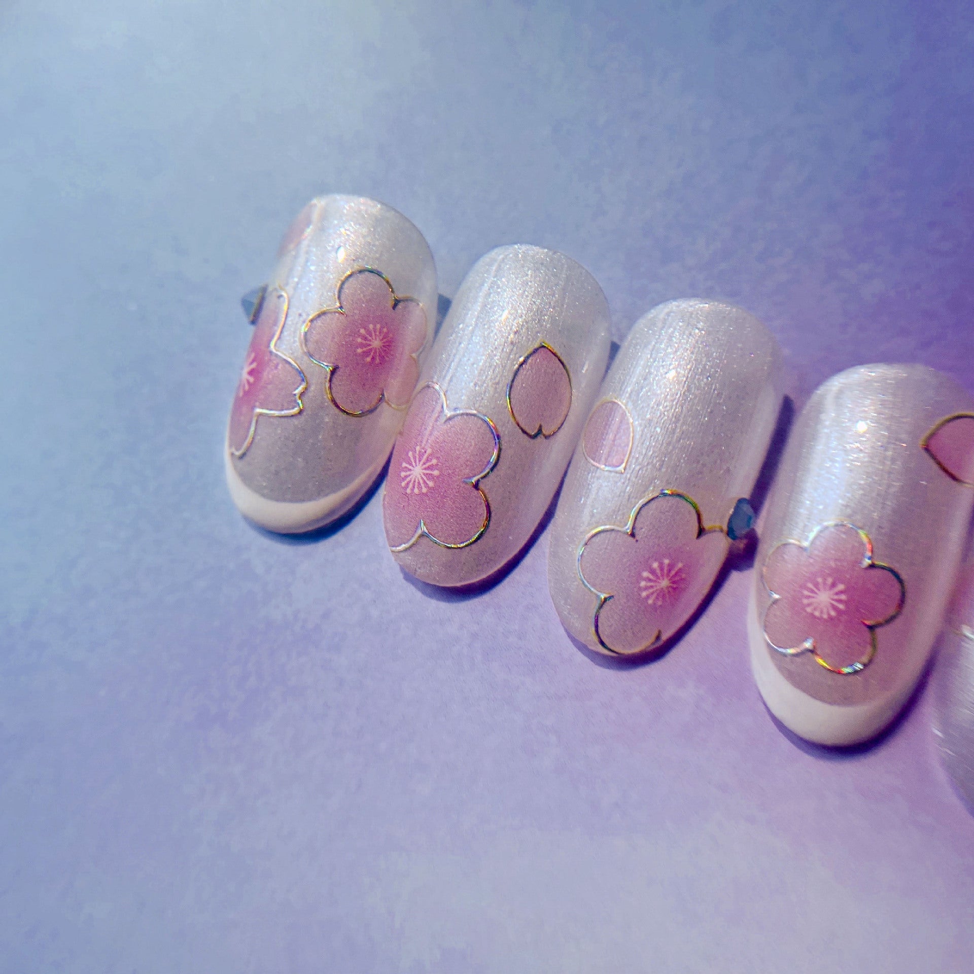 365nails: "Holographic Sakura Cherry Blossom" – Nail Art Stickers