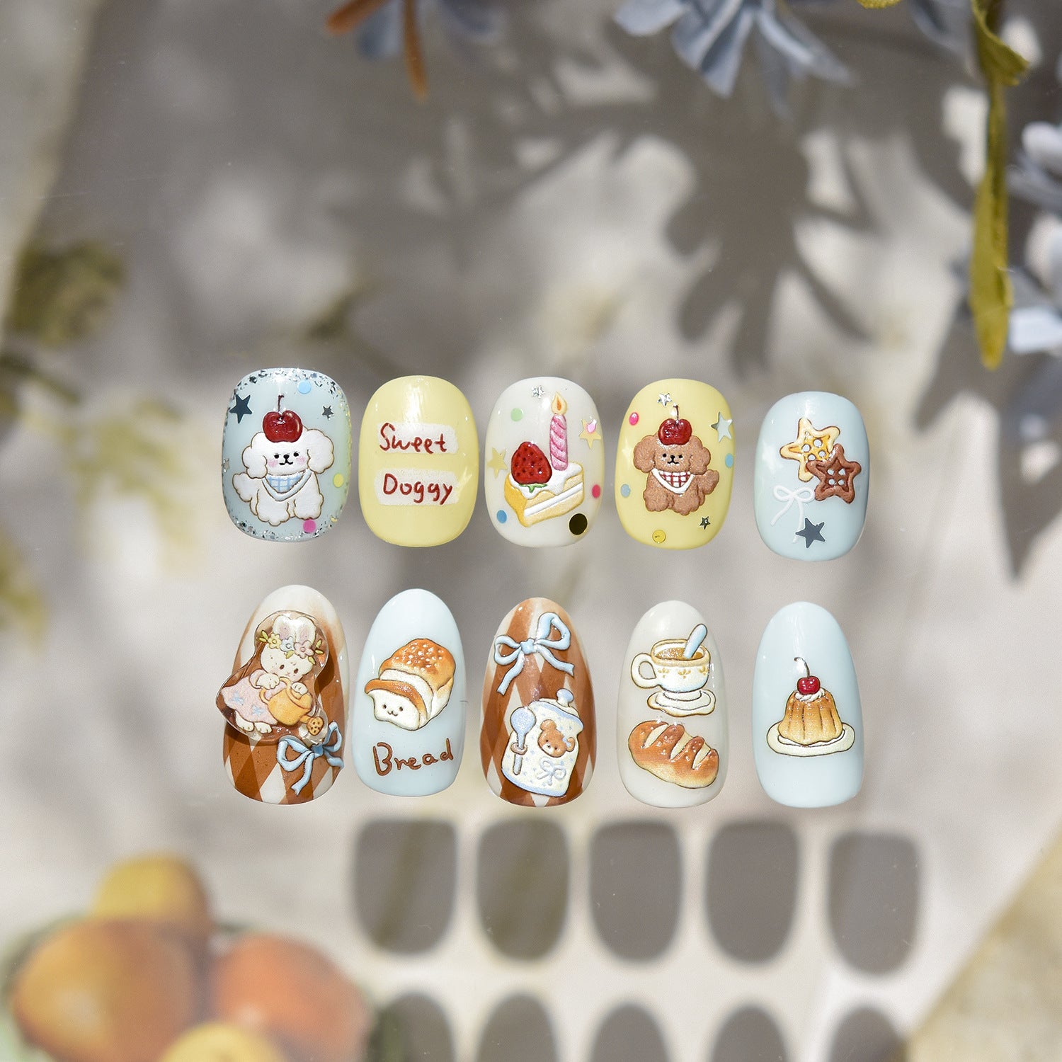 Autumn Bakery & Bunny: "Cozy Harvest" – 5D Embossed Nail Sticker