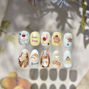 Autumn Bakery & Bunny: "Cozy Harvest" – 5D Embossed Nail Sticker