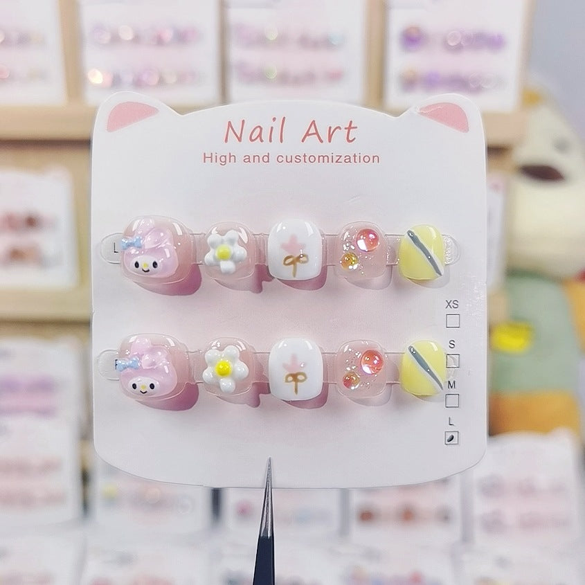 Cute Cartoon Kids Press On Nails Mixed Character Collection