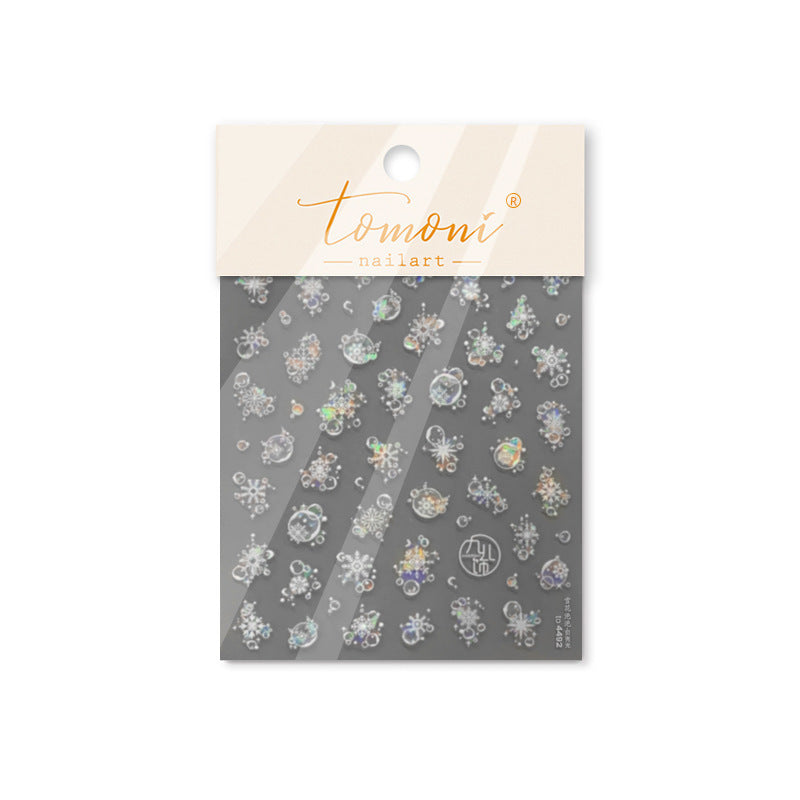 365nails : « Flocon de neige holographique à bulles » – Autocollants pour ongles