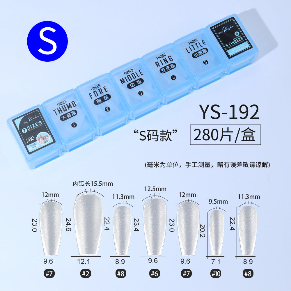 Nail Tips No engraving and no marks, press on nails pads, new 280 pcs, supplement size, matte box, press on nails pads for fake nails