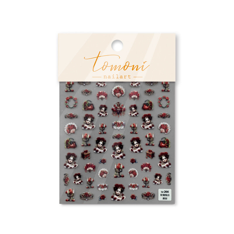 Crimson Mirror Stage – Gothic Lolita Nail Art Accent Set