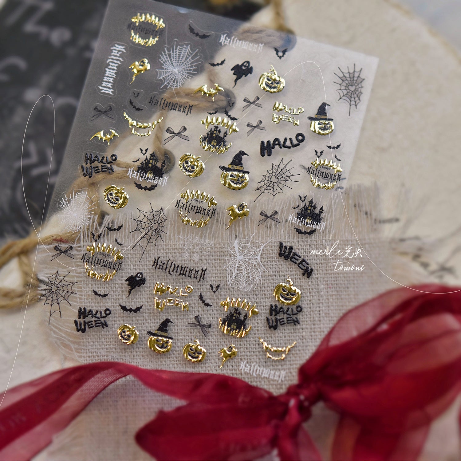 365nails : "citrouille d'Halloween et toile d'araignée" – Autocollants de nail art
