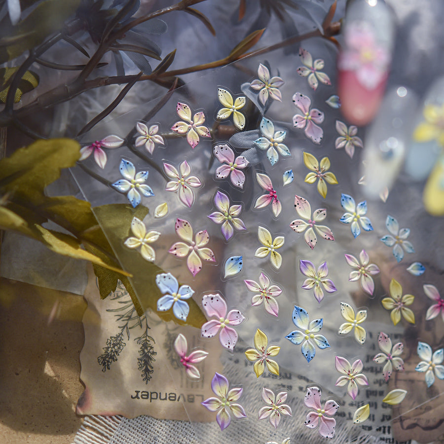 365nails: "Fleur de Blossom Arc-en-Ciel Pastel" – Autocollants Nail Art