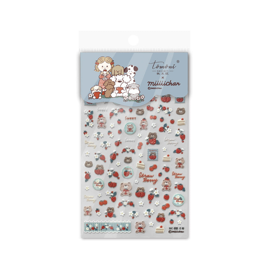 365nails: "miiiichan Strawberry Bear Sweet" – Nail Art Stickers