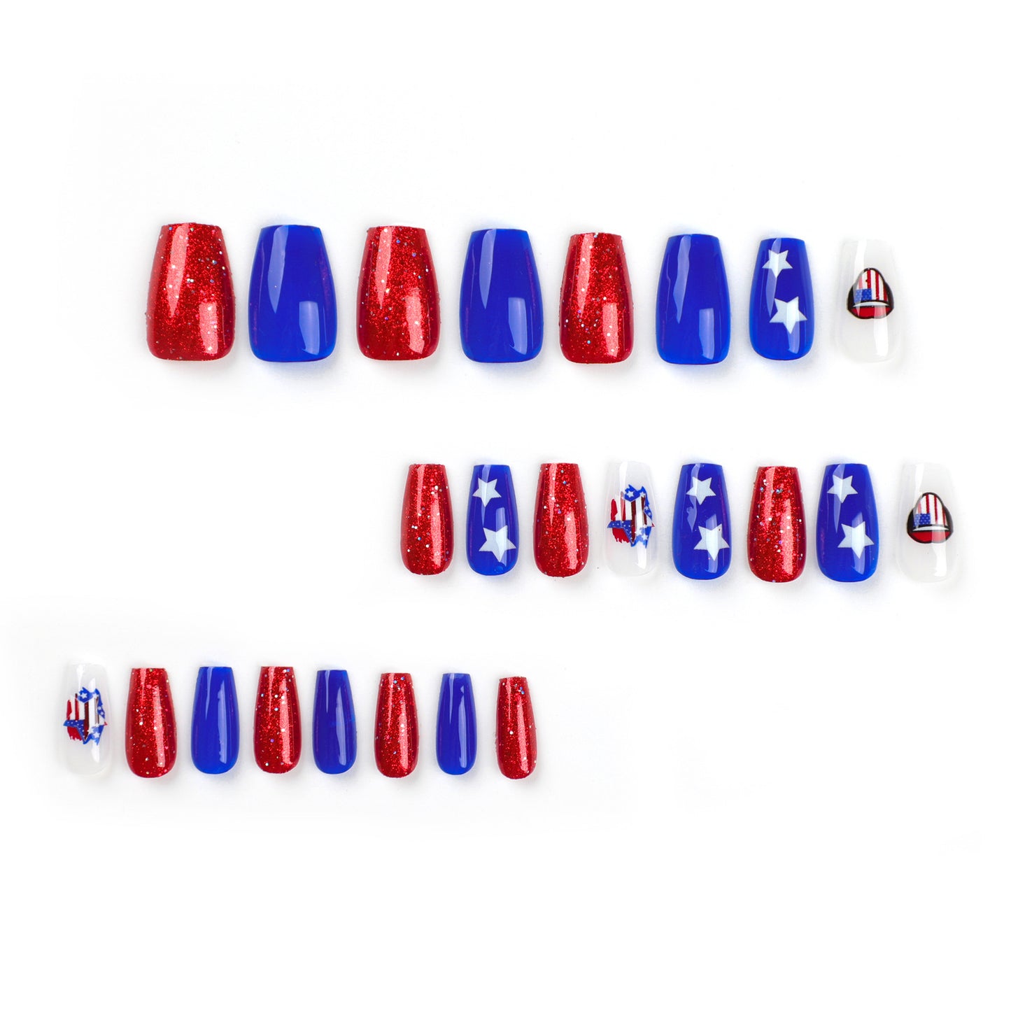 Independence Day Wear Nail Nail Tablets Finished Products Wholesale Ballet Nail False Nail Nail Tablets Press on Nails｜365nails