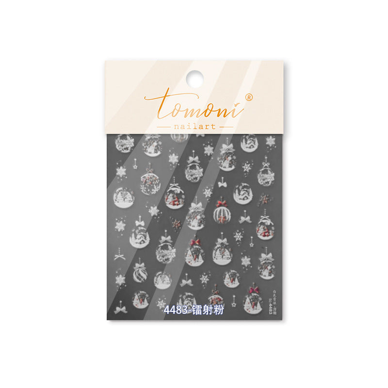 365nails: 홀로그램 크리스마스 스노우글로브 – 네일 아트 스티커