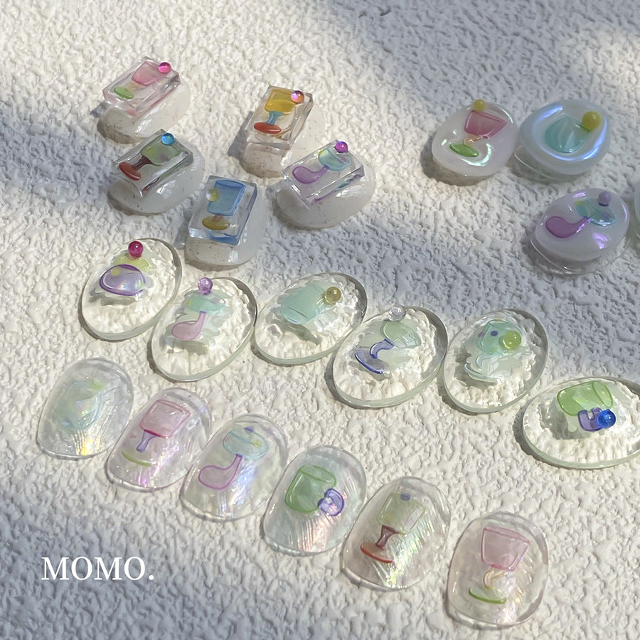 Colorful Jelly Cup: "Sweet Cocktail Party" – 5D Embossed Nail Sticker
