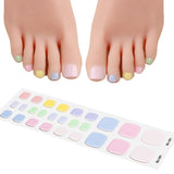 Semi-Cured Gel Nail Strips Toe Nails Pure Color Mismatch Glitter Glossy Set (MOQ=3)