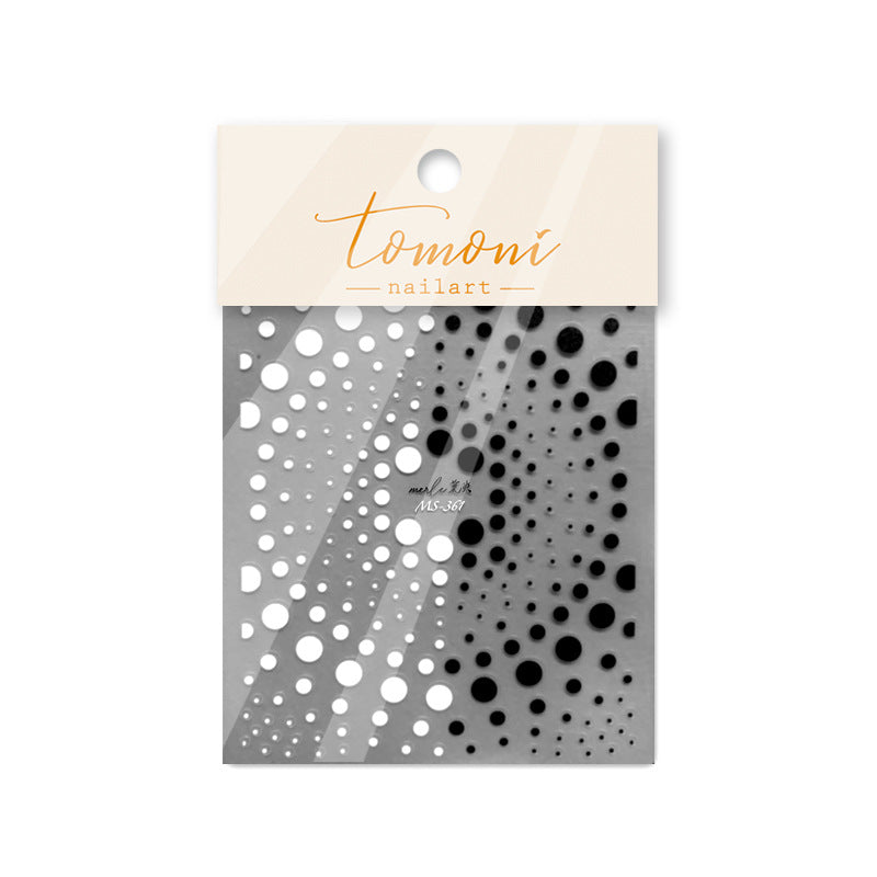 365nails: "Black White Polka Dot Gradient" – nail art stickers
