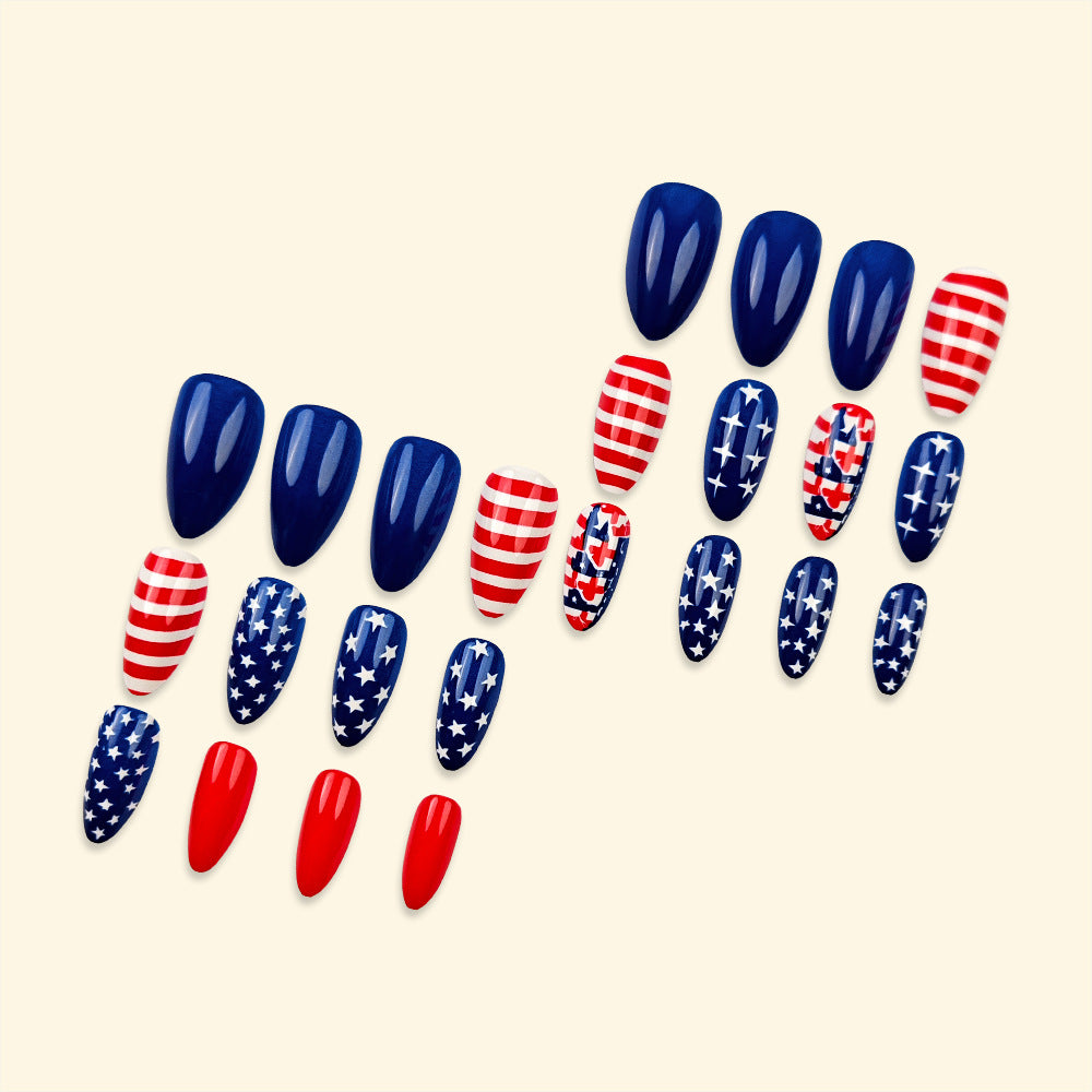 365nails: Independence Day Dazzling Star-Stripes Press-On Nails