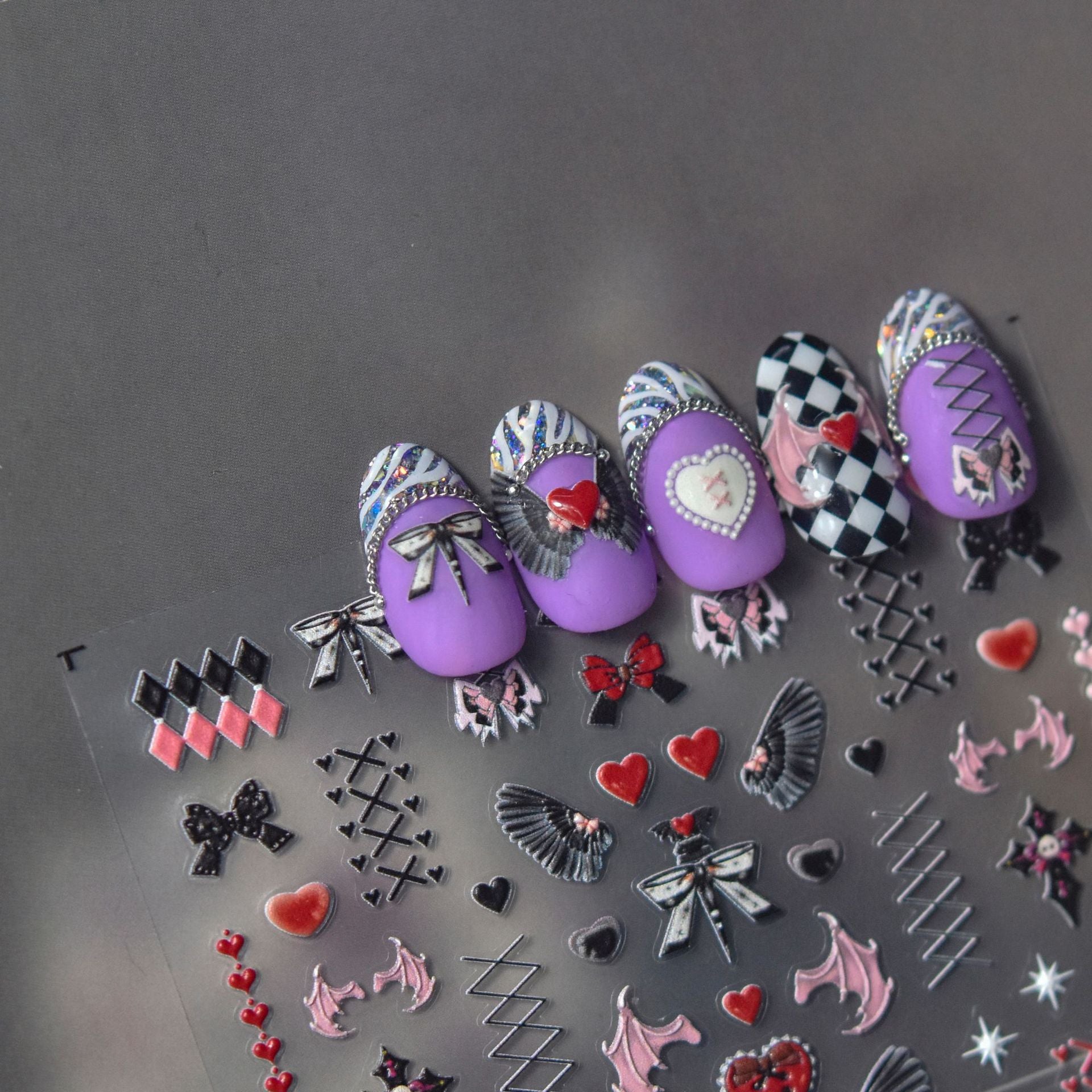 365nails: "Gothic Angel Wing Bat Cross" –Nail Art Stickers