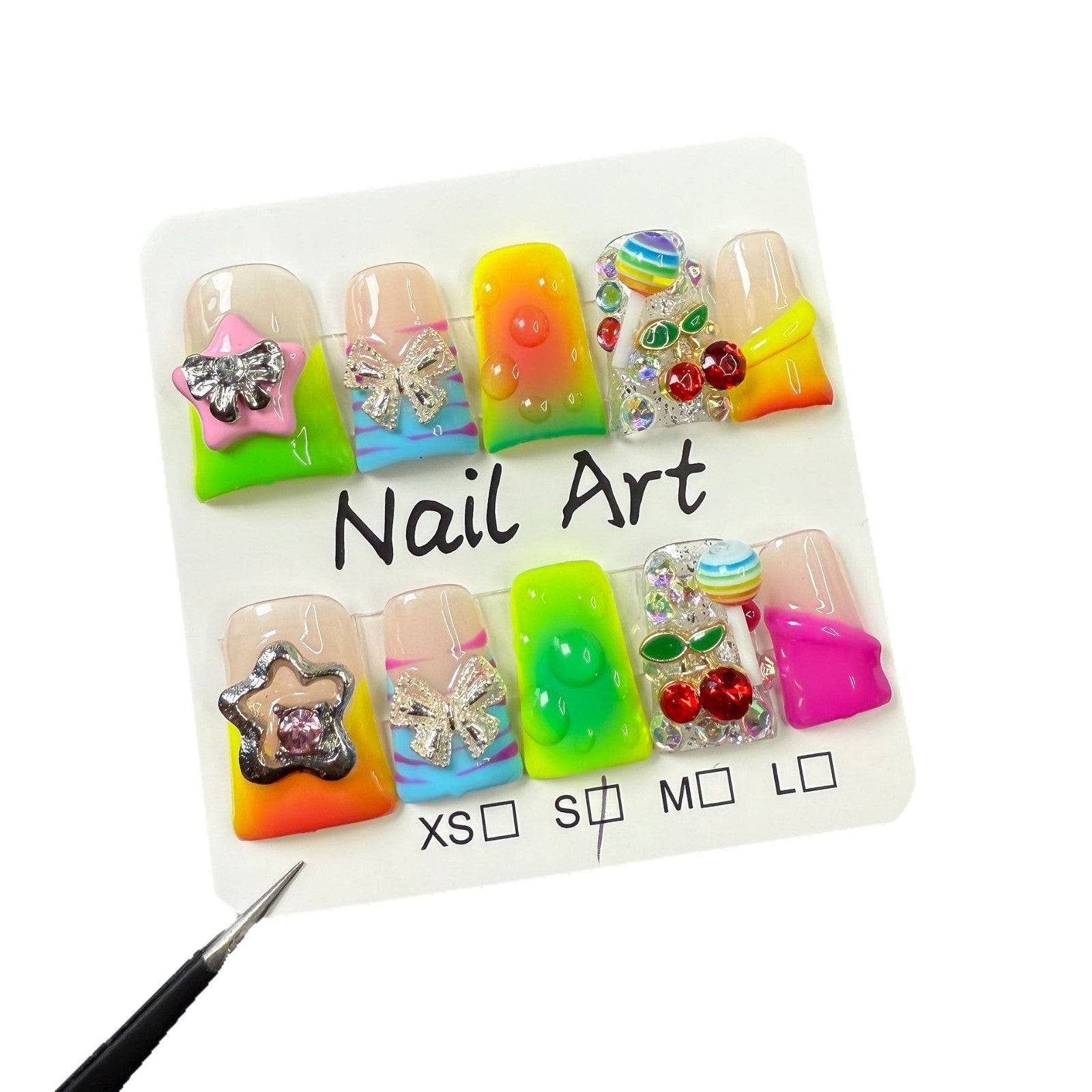 Duck bill nail sweet and cool hot girl gradual change blush nail ice through relief flash Handmade press on nails wholesale｜365nails