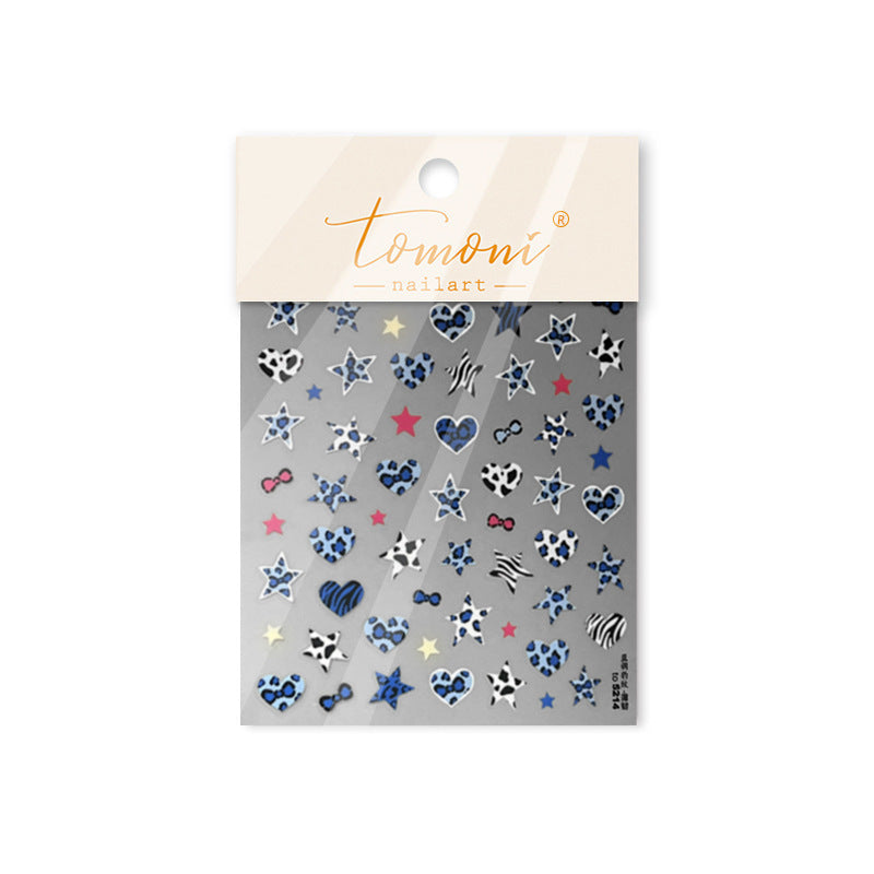 Wild Animal Print: "Safari Star" – 3D Embossed Nail Sticker