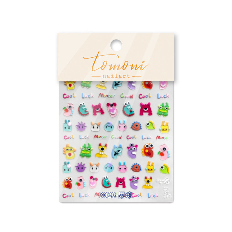 365nails: "Cute Jelly Bunny Monster" – nail art stickers