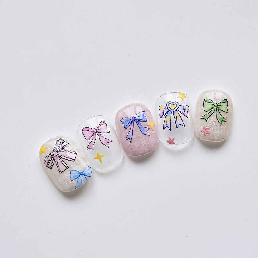 365nails: "Watercolor Multicolor Bow" – nail art stickers