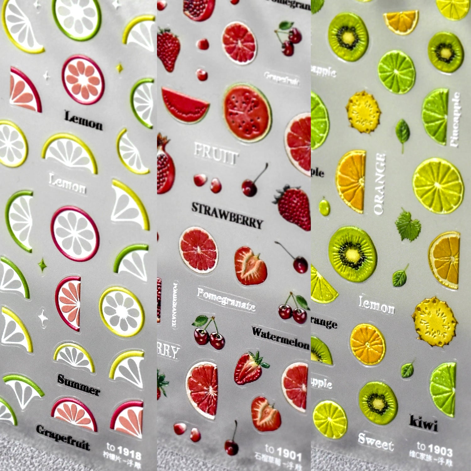 365nails: "summer fruit slice embossed set" – Nail Art Stickers