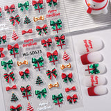 Original Christmas nail sticker 5D relief three-dimensional happy Christmas atmosphere elements DIY nail sticker HG model