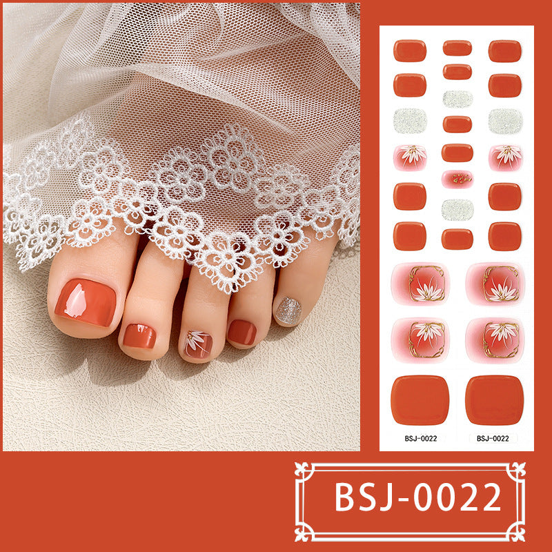 Semi-Cured Gel Nail Strips Korean Japanese Toe Art Style (MOQ=3)