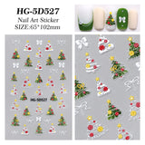 Original Christmas tree manicure sticker 5D relief three-dimensional happy Christmas elements DIY nail sticker HG model