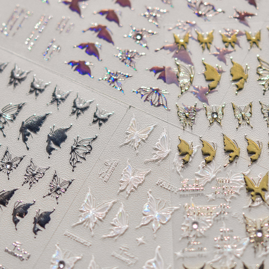365nails: "Holographic Butterfly with Rhinestone" – Nail Art Stickers