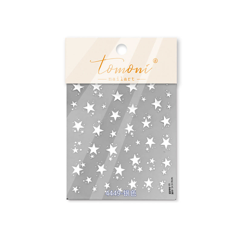 Holographic Star: "Rainbow Sparkle" – 3D Embossed Nail Sticker