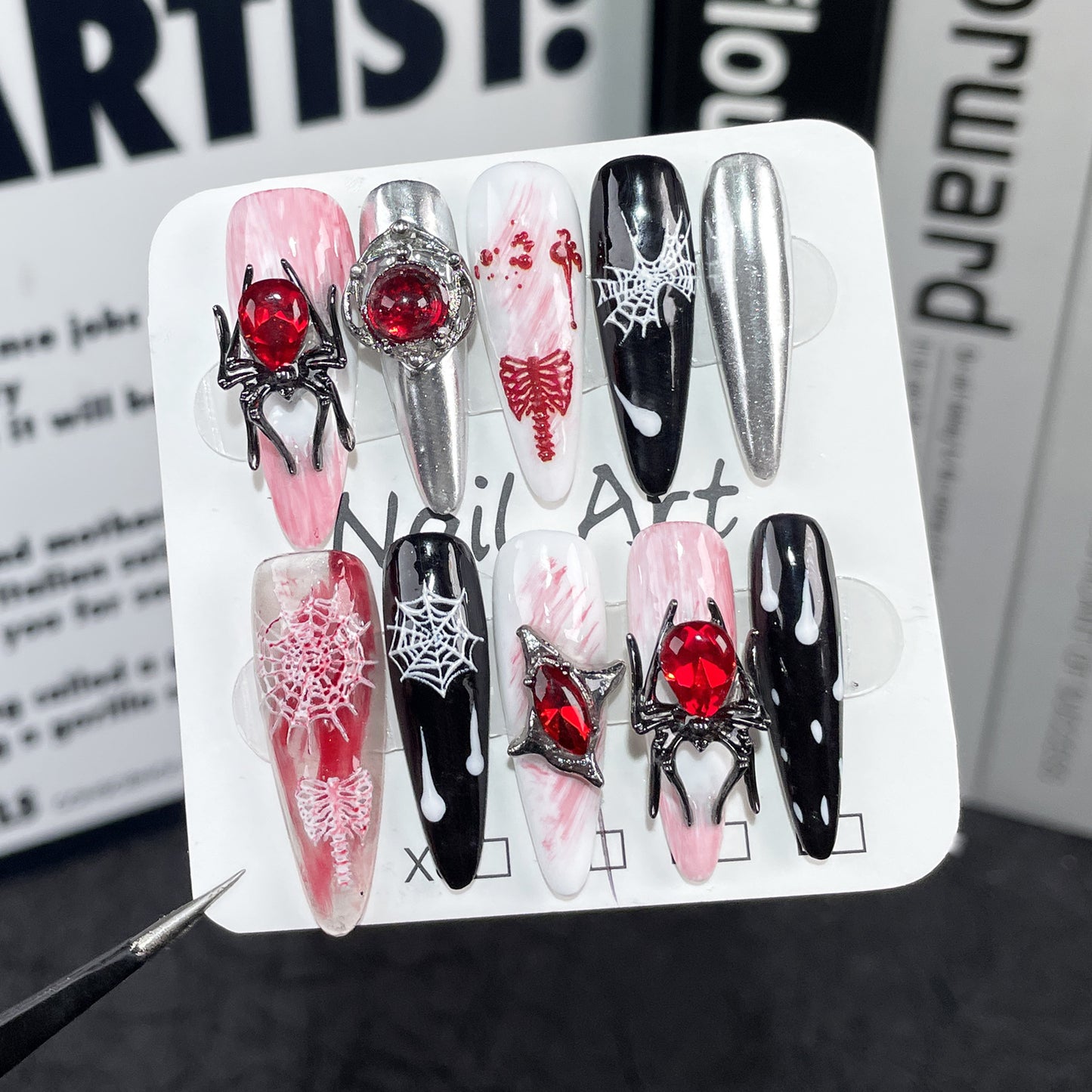 Halloween New  Handmade Press-on Nails  Niche Sweet and Cool Spice Girls Wearing Fake Nails｜365nails