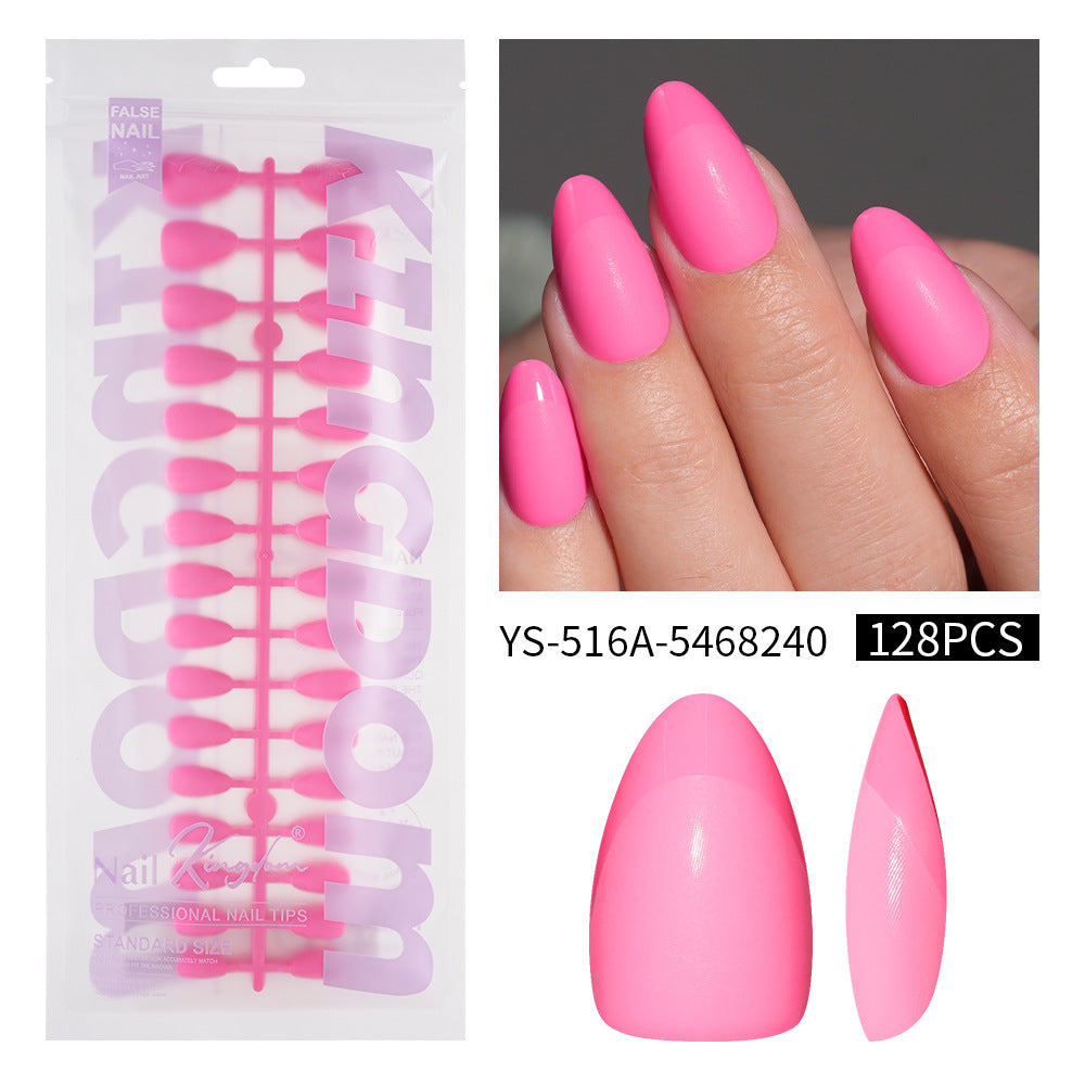 Nail Tips popular French press on nails almond nail short matte removable fake nail 128 pieces bagged nail art