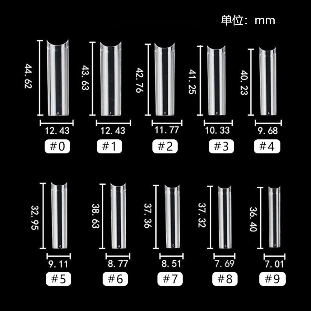 Pro C-Curve 系列："500 XL Half-Cover" — 延長 C 型弧度 半覆蓋 甲片 (500pcs Bag)