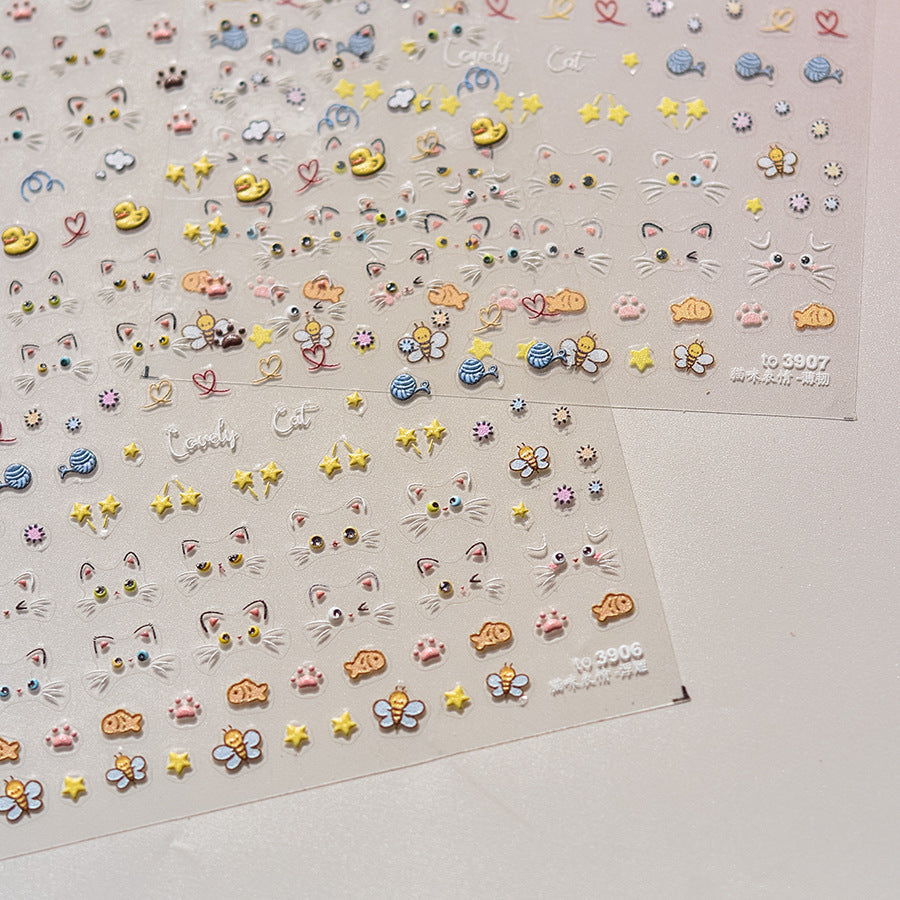 365nails: "Cute Cat Expression" – nail art stickers