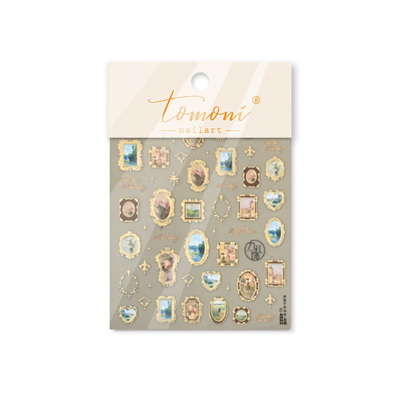 Vintage Frame Collection: "Antique Gallery" – 3D Metallic Nail Sticker