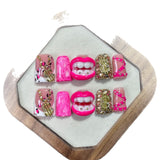 Hot Pink Lips Duckbill Press On Nails