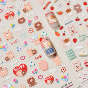 Strawberry Bear & Dessert Nail Sticker Set – "Strawberry Bear Dessert Party"