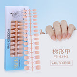 Nail Tips New  French press on nails 240 pieces boxed fake nail manicure work in progress matte full sticker French nail piece